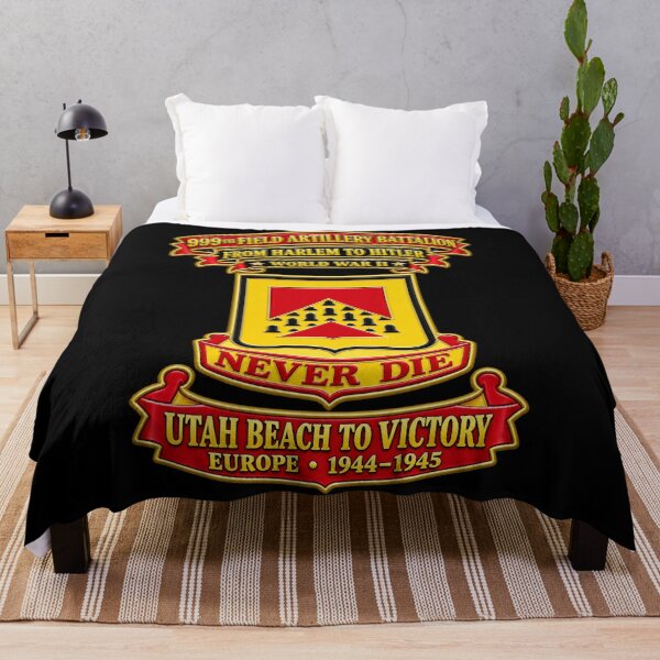 Item preview, 999th Field Artillery Battalion - DUI - Never Die - From Harlem to Hitler - Utah Beach to Victory - WWII - 3D - Transparent designed and sold by Military Insignia Products.