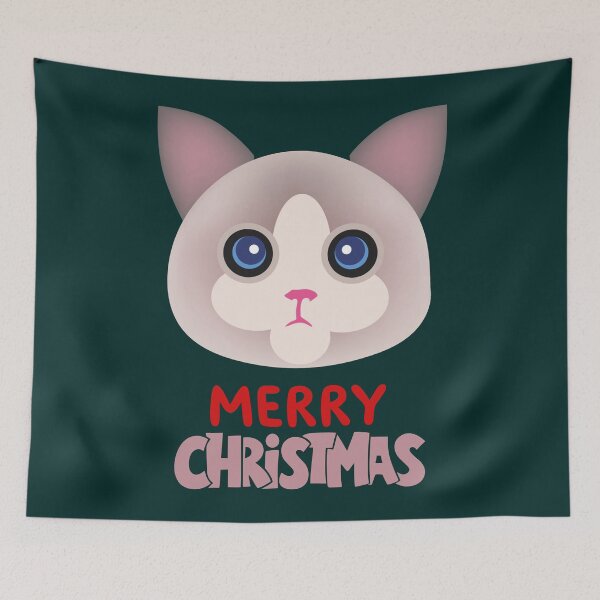 Item preview, Cute Ragdoll Cat Merry Christmas Holiday Art designed and sold by stormk10.