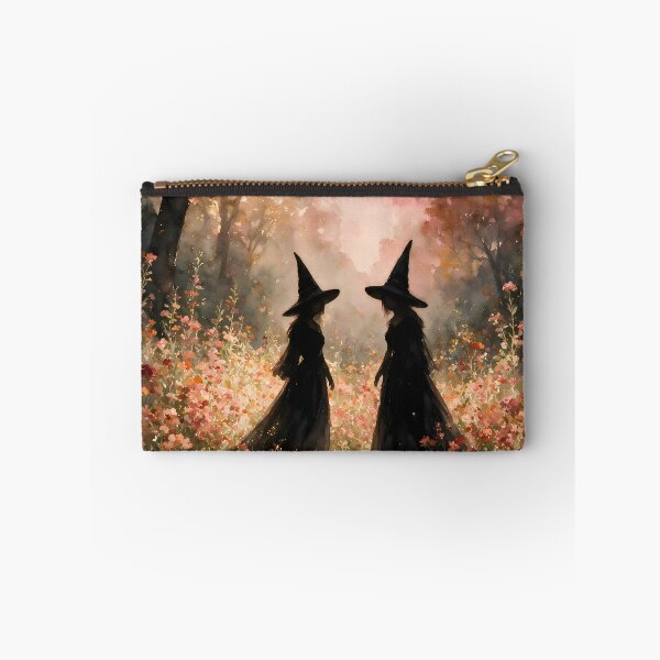 Item preview, Autumn Witches in a Wildflower Garden Watercolor designed and sold by soulfulpalette.