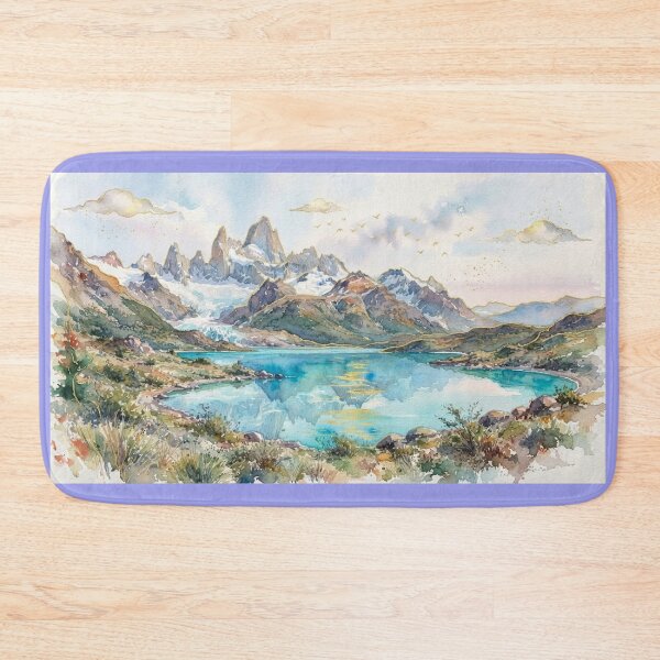 Item preview, Mount Fitz Roy and Laguna in Watercolor - Argentine Landscapes designed and sold by Esencia Argentina.