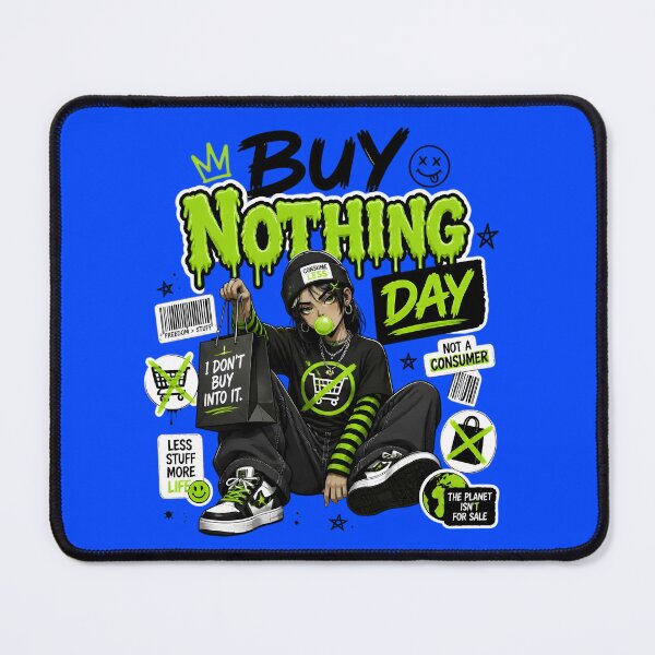 Item preview, Buy Nothing Day Anime Grunge Girl Anti Consumerism designed and sold by CloudyCatArt.