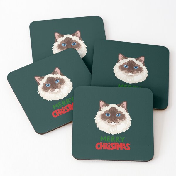 Item preview, Cute Ragdoll Cat Merry Christmas Holiday Art designed and sold by stormk10.