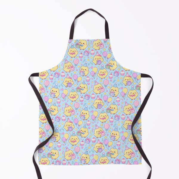 Item preview, Kawaii Birthday Chick Gift Pattern with Balloons and Presents designed and sold by Soft Berry Studio.