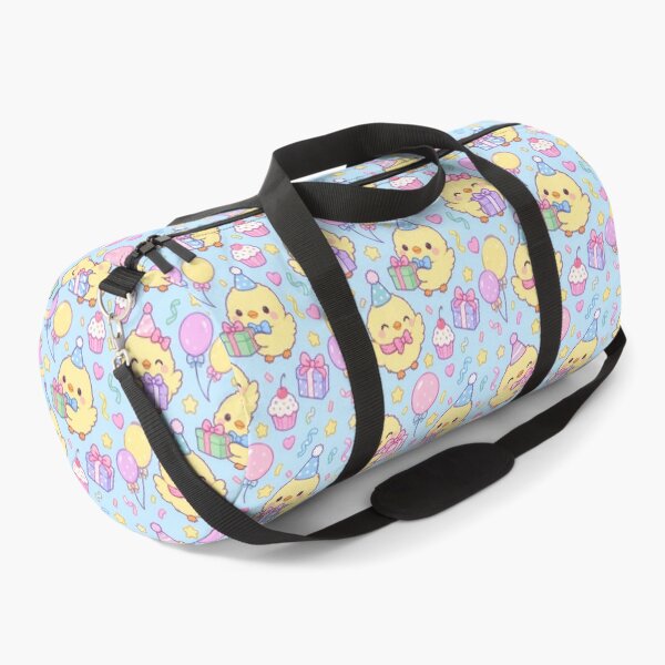 Item preview, Kawaii Birthday Chick Gift Pattern with Balloons and Presents designed and sold by Soft Berry Studio.