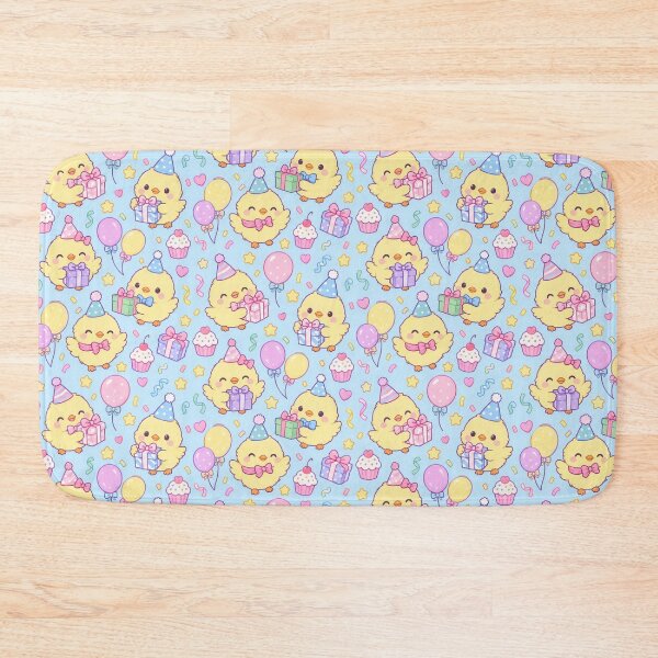 Item preview, Kawaii Birthday Chick Gift Pattern with Balloons and Presents designed and sold by Soft Berry Studio.