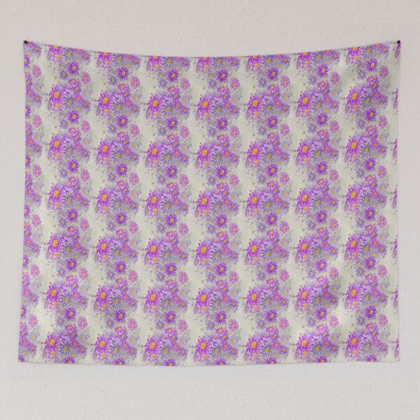 Item preview, Pink and Purple Daisies-Asters Floral Pattern designed and sold by Clare Walker.