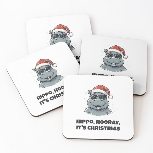 Item preview, Hippo, Hooray, It's Christmas Funny Hippo Christmas Design designed and sold by Wild Shades.
