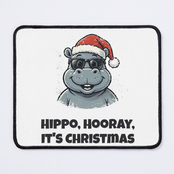 Item preview, Hippo, Hooray, It's Christmas Funny Hippo Christmas Design designed and sold by Wild Shades.