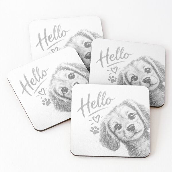 Item preview, Cute Puppy Hello Pencil Sketch designed and sold by Mythos-Apparel.