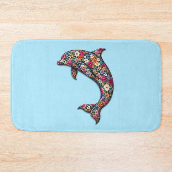 Item preview, Dolphin | Colorful Floral Ocean Dolphin Art | Ocean Floral Collection designed and sold by Zaru Art Studio.