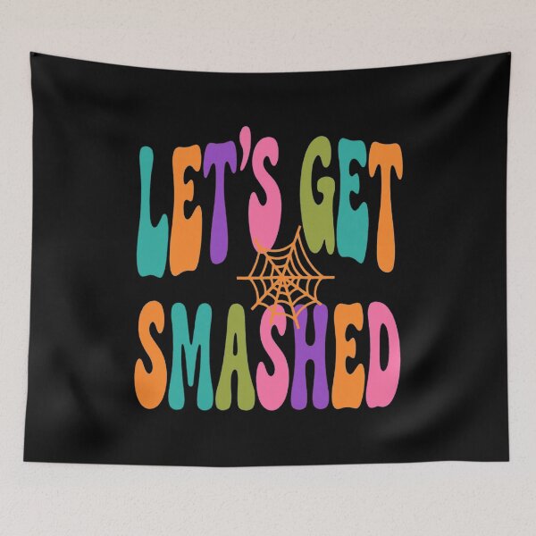 Item preview, Let's Get Smashed Retro Halloween Spider Web designed and sold by Custom Crest.
