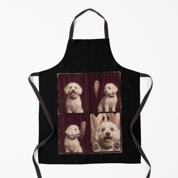 Item preview, Halloween Fluffy Dog Scared Ghost Comic Panels designed and sold by d247.