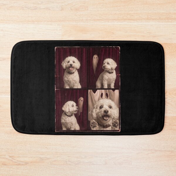 Item preview, Halloween Fluffy Dog Scared Ghost Comic Panels designed and sold by d247.