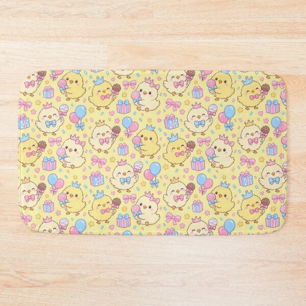 Item preview, Kawaii Birthday Chick Cake Pop Pattern with Gifts and Balloons designed and sold by Soft Berry Studio.