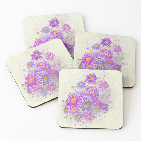 Item preview, Painted Aster Daisy Floral Illustration in Purple and Pink designed and sold by Clare Walker.