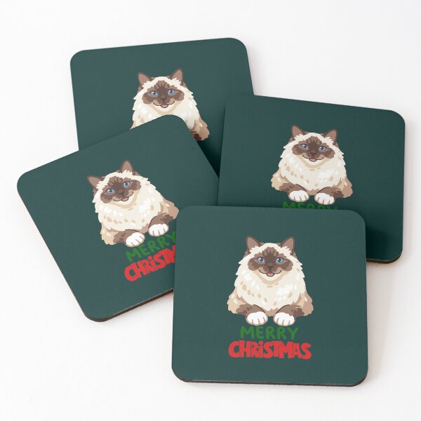 Item preview, Cute Ragdoll Cat Merry Christmas Holiday Art designed and sold by stormk10.