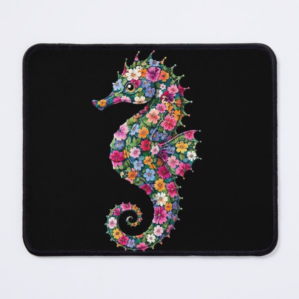 Item preview, Seahorse | Colorful Floral Ocean Seahorse Art | Ocean Floral Collection designed and sold by Zaru Art Studio.