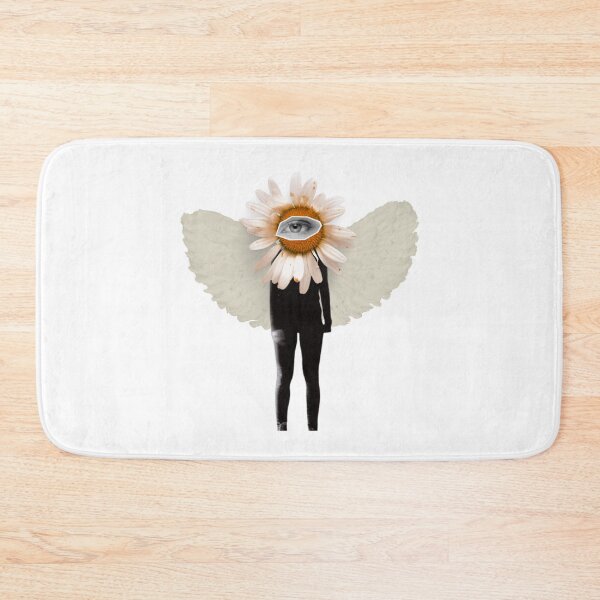 Item preview, Angel Wings Daisy Head Surreal Art - Vintage Eye Flower Collage designed and sold by The Lady Goblin's Goods.