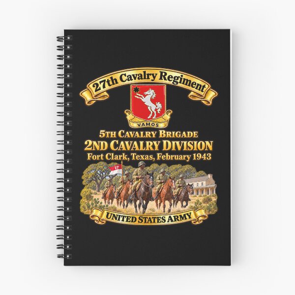Item preview, 27th Cavalry Regiment - DUI - 5th Brigade, 2nd Cavalry Div - United States Army - w Scene - Ft Clark Texas, Feb 1943 - 3D - Enhanced designed and sold by Military Insignia Products.
