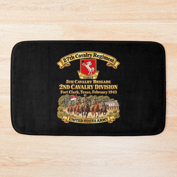 Item preview, 27th Cavalry Regiment - DUI - 5th Brigade, 2nd Cavalry Div - United States Army - w Scene - Ft Clark Texas, Feb 1943 - 3D - Enhanced designed and sold by Military Insignia Products.