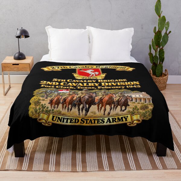 Item preview, 27th Cavalry Regiment - DUI - 5th Brigade, 2nd Cavalry Div - United States Army - w Scene - Ft Clark Texas, Feb 1943 - 3D - Enhanced designed and sold by Military Insignia Products.