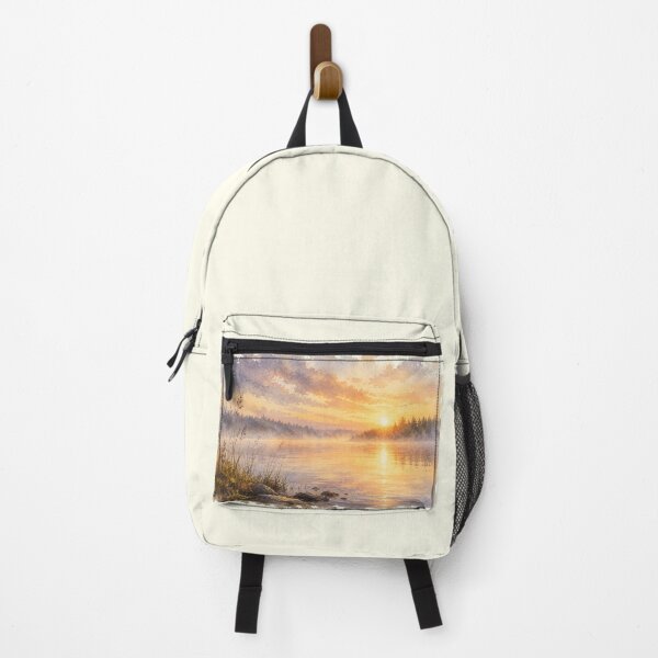 Item preview, Morning on the Lake – Watercolor Sunrise Landscape designed and sold by SusanSweetArt.