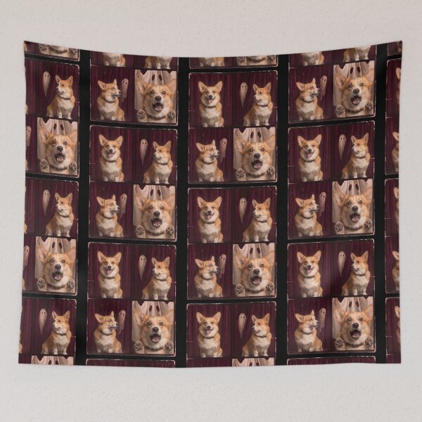 Item preview, Halloween Corgi Dog Scared Ghost Funny Spooky designed and sold by d247.