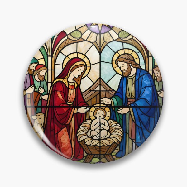 Item preview, Classic Stained Glass Nativity Scene designed and sold by Sybille-Yates.