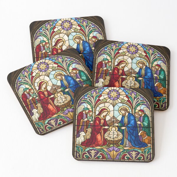 Item preview, Classic Stained Glass Nativity Scene designed and sold by Sybille-Yates.