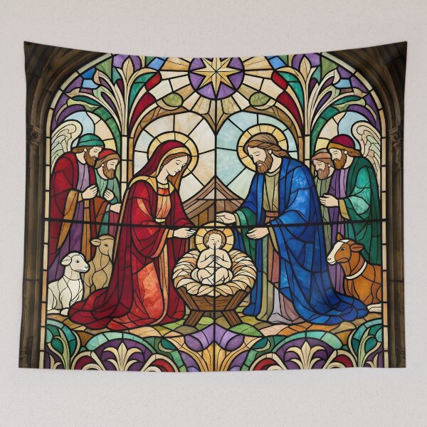 Item preview, Classic Stained Glass Nativity Scene designed and sold by Sybille-Yates.