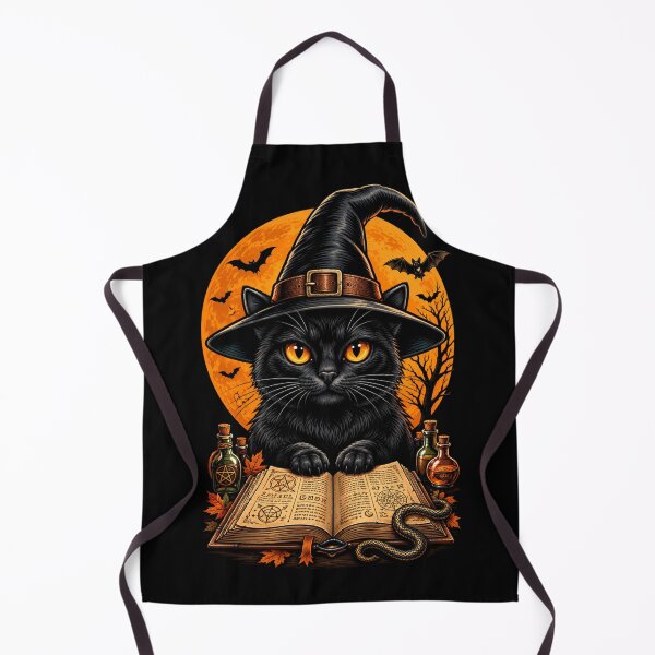 Item preview, Mystical Black Cat Witch Grimoire Halloween Magic Art designed and sold by LOL-N-LIFESTYLE.
