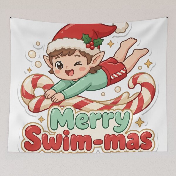 Item preview, Swimmer Christmas Merry Swim-mas Gift designed and sold by Soft Merch.