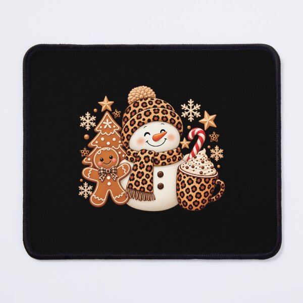 Item preview, Leopard Print Snowman Christmas Gingerbread Winter Holiday Design designed and sold by MAPDDesigns.