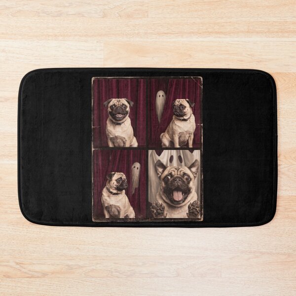Item preview, Funny Pug Scared by Ghost Halloween Comic designed and sold by d247.