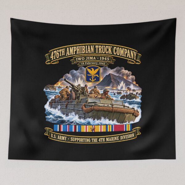 Item preview, 476th Amphibian Truck Company - Iwo Jima Assault - US Army Amphibious Forces SSI - 19 Feb 1945 w PAC SVC - WWII designed and sold by Military Insignia Products.