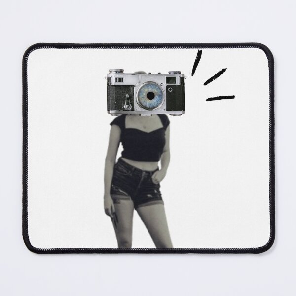 Item preview, Retro Camera Head Photographer Art - Vintage Camera Eye Surreal Collage designed and sold by The Lady Goblin's Goods.