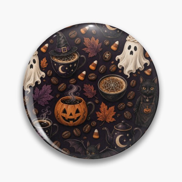 Item preview, Spooky Coffee Cat Cafe Pattern designed and sold by A1RB.