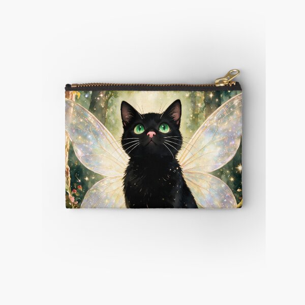Item preview, Black Cat Fairy in Enchanted Autumn Forest Watercolor designed and sold by soulfulpalette.