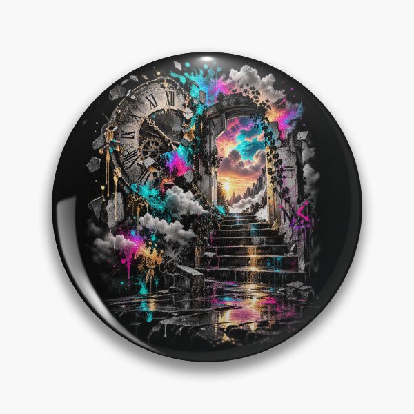 Artikelvorschau, Beyond Time - Surreal Clock Portal Fantasy Art entworfen und verkauft von Personiq Kaleido.