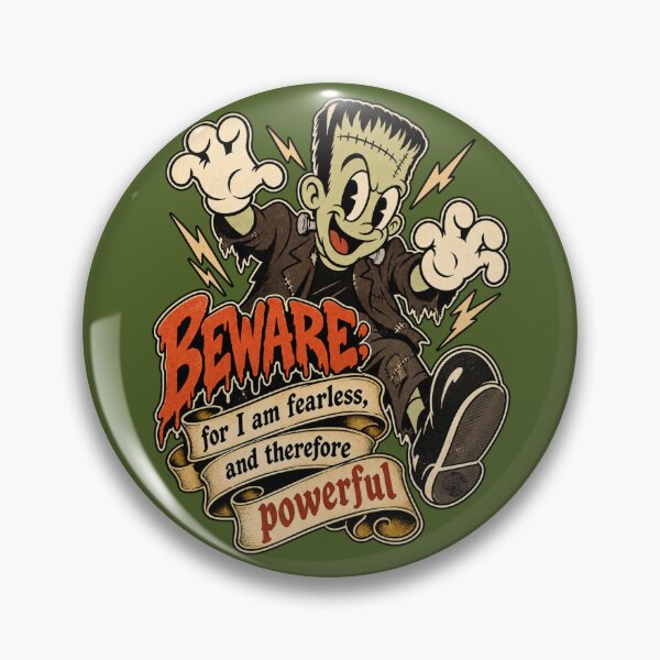 Item preview, Frankenstein Fearless & Powerful | Vintage 1930s Cartoon Parody Mary Shelley Quote designed and sold by Preston Meyers Designs.