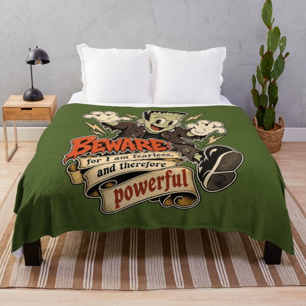 Item preview, Frankenstein Fearless & Powerful | Vintage 1930s Cartoon Parody Mary Shelley Quote designed and sold by Preston Meyers Designs.
