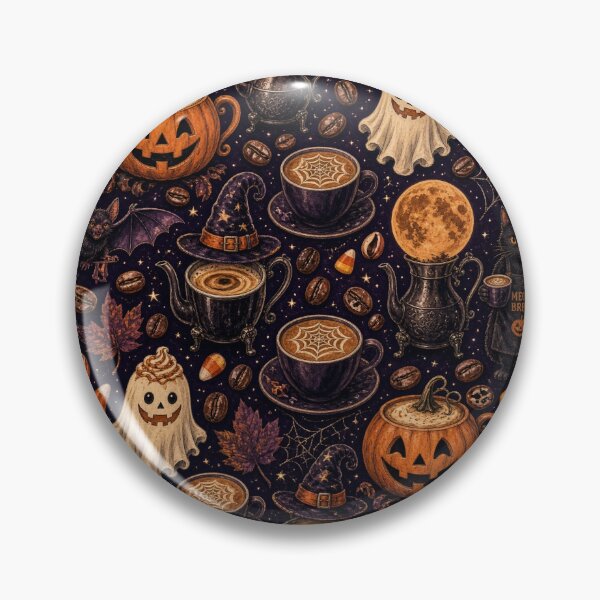 Item preview, Meow Brew Halloween Coffee Pattern designed and sold by A1RB.