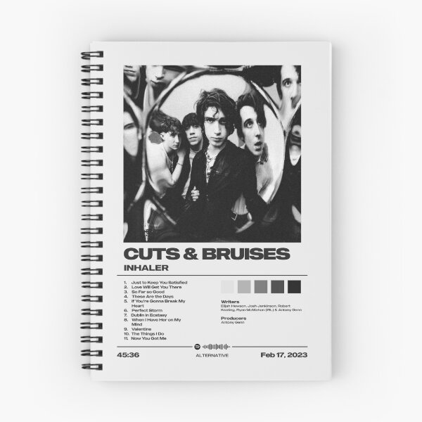 Item preview, Cuts & Bruises by Inhaler - Tracklist Art designed and sold by FourthWall Prints.