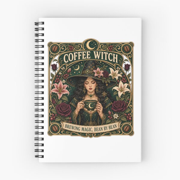 Item preview, Coffee Witch Brewing Magic Vintage Gothic Art designed and sold by SedaMythica.