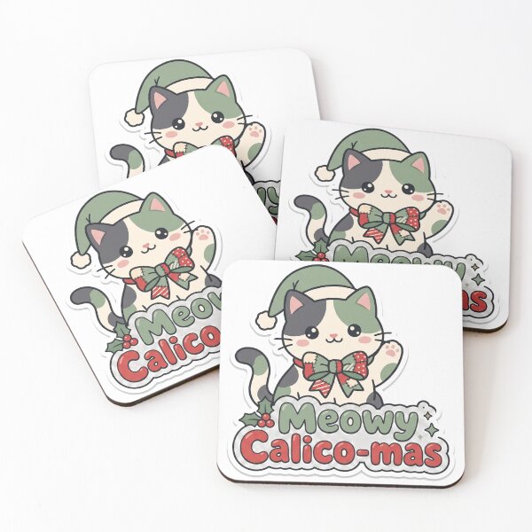 Item preview, Calico Cat Christmas Meowy Calico-mas Gift designed and sold by Soft Merch.