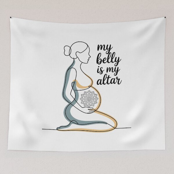 Item preview, My Belly Is My Altar Sage Yellow Mandala Piece designed and sold by 108stillness.