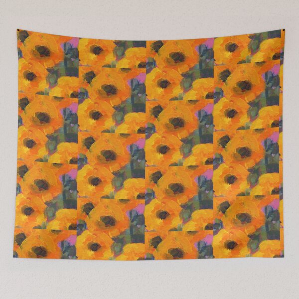 Item preview, Happy Flowers: Four Acrylic Paintings designed and sold by KarenKaspar.