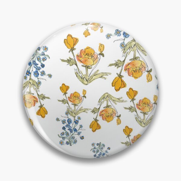 Item preview, Vergeet-me-nietjes en boterbloemen tekening designed and sold by VoilaNoir.