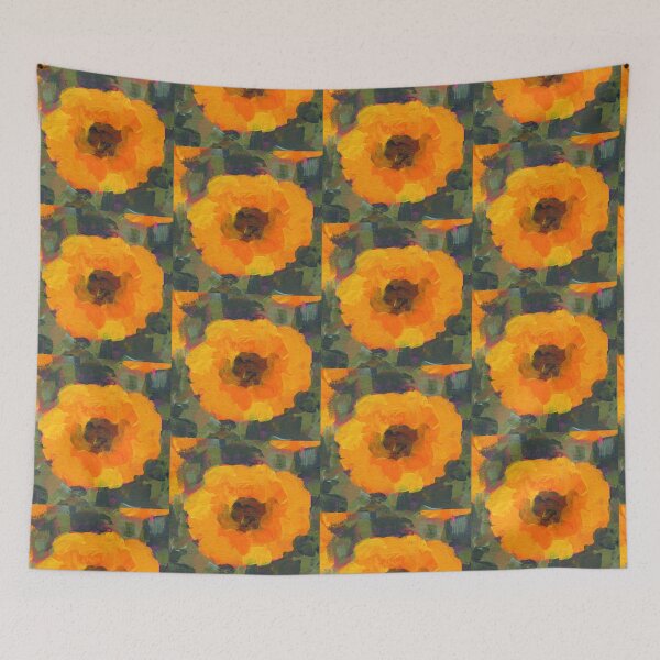 Item preview, Happy Flowers three acrylic paintings designed and sold by KarenKaspar.