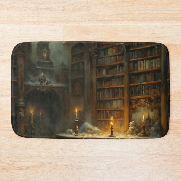 Item preview, Gothic Winter Forbidden Library Candlelight Painting designed and sold by DarkHolyQueen.